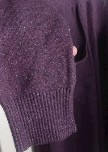 Mor Çiçekli Uzun Triko Tunik - Görsel 3