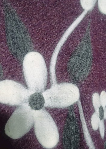 Mor Çiçekli Uzun Triko Tunik - Görsel 2