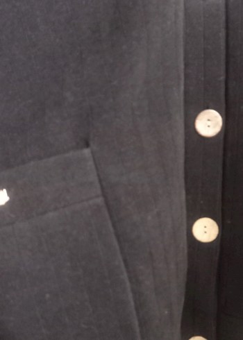 Düğmeli Siyah Kadın Uzun hırka - Görsel 2