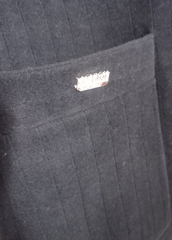 Düğmeli Siyah Kadın Uzun hırka - Görsel 5