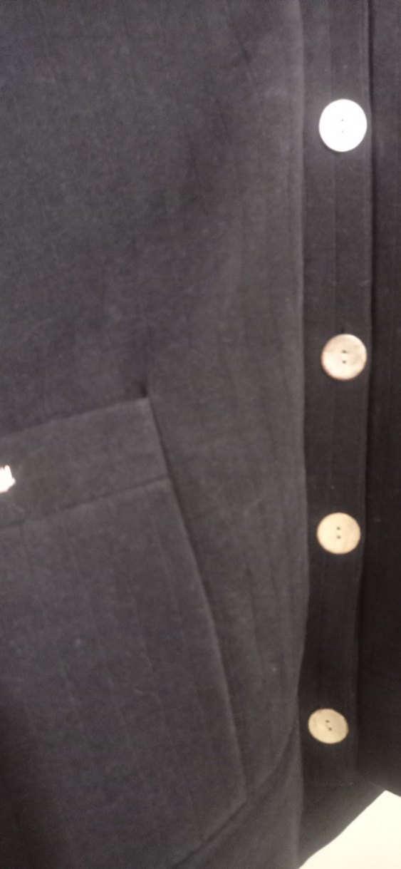 Düğmeli Siyah Kadın Uzun hırka - Görsel 2