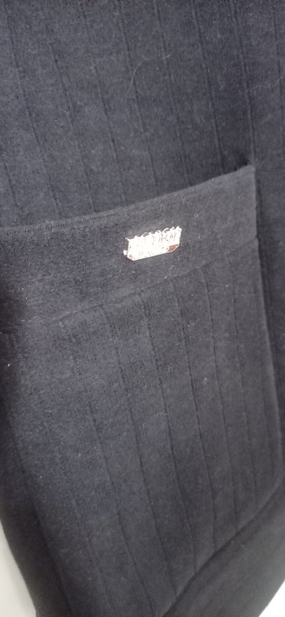 Düğmeli Siyah Kadın Uzun hırka - Görsel 5