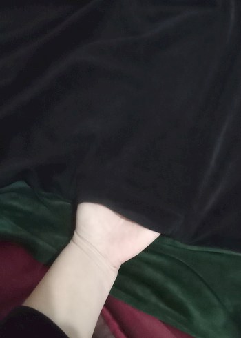 Uzun Kollu Kadın kadife Uzun Elbise - Görsel 3