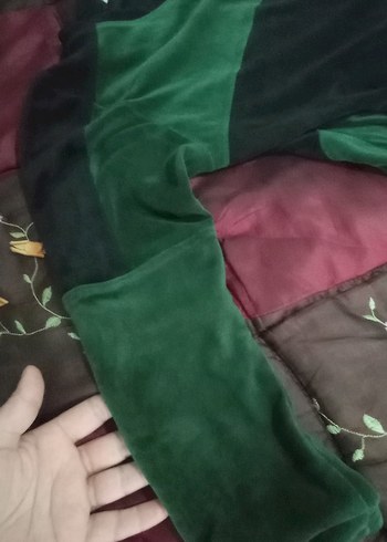 Uzun Kollu Kadın kadife Uzun Elbise - Görsel 2