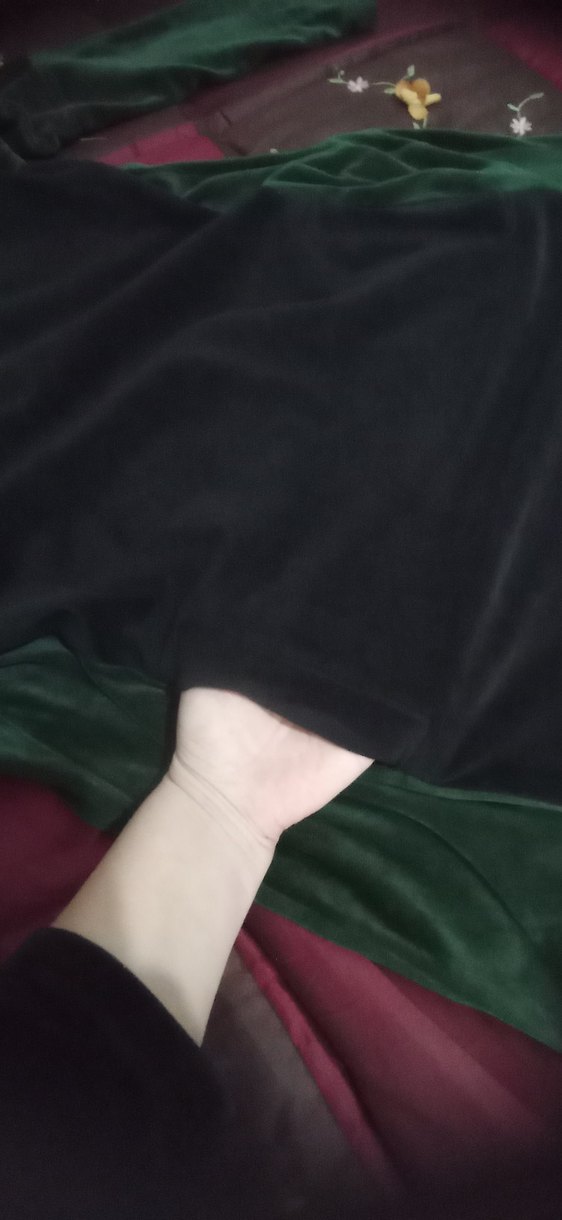 Uzun Kollu Kadın kadife Uzun Elbise - Görsel 3