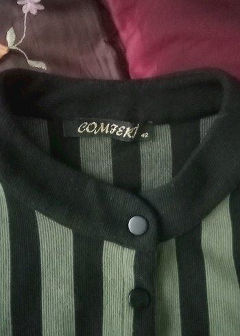 Düğmeli Yeşil Kadın Hırka - Görsel 3