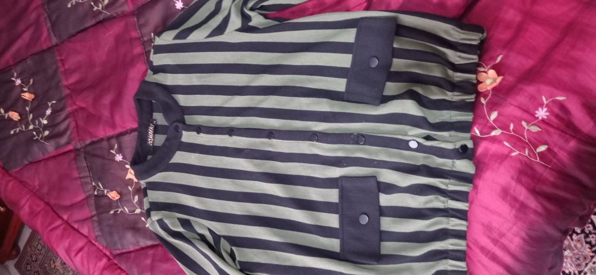 Düğmeli Yeşil Kadın Hırka - Görsel 5