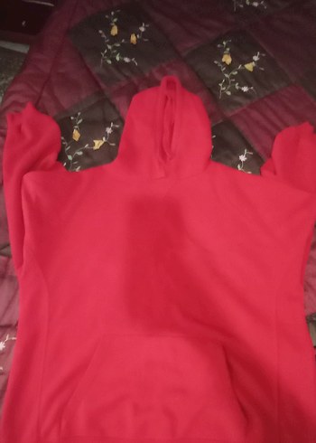 Bordo Kapüşonlu Fermuarlı Kadın Sweatshirt - Görsel 2