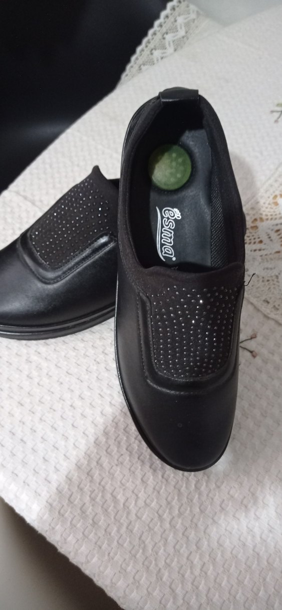 ayakkabı Düğmeli Siyah Kadın Günlük Dolgu Topuk Ayakkabı - Görsel 2