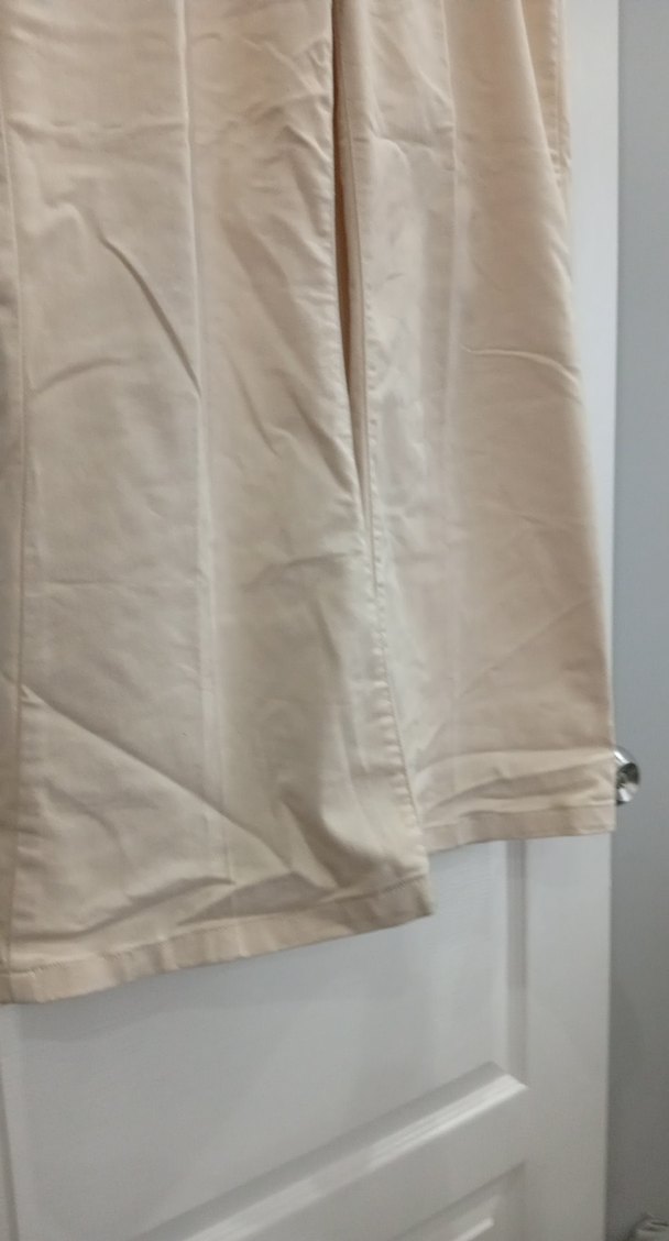 Bej Midi Keten ispanyol Kadın Pantolon - Görsel 3