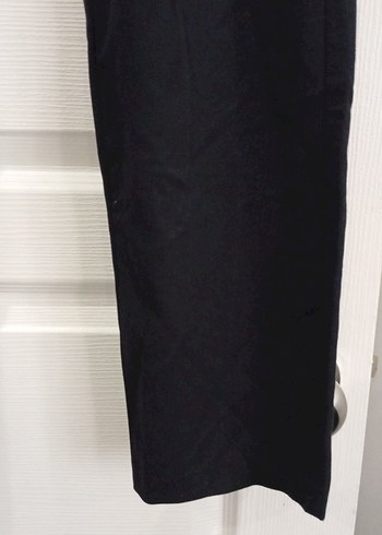 Siyah Keten Midi erkek Pantolon - Görsel 2