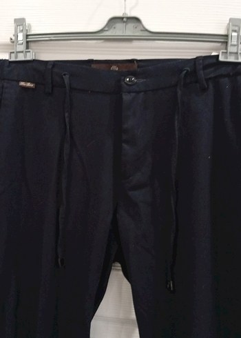 Siyah Keten Midi erkek Pantolon - Görsel 3