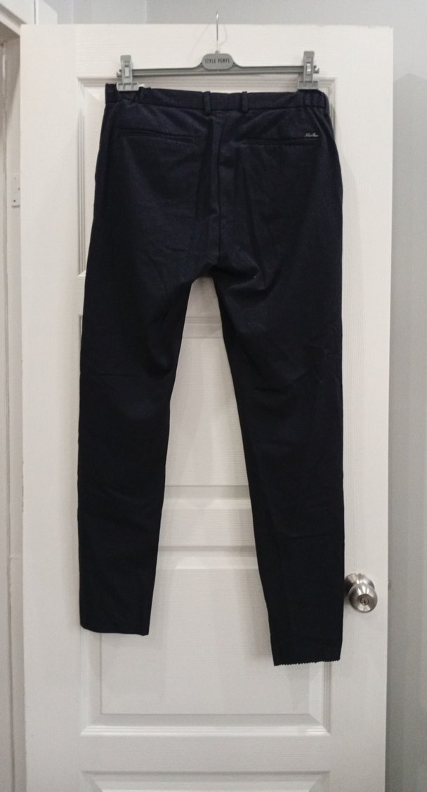 Siyah Keten Midi erkek Pantolon - Görsel 4