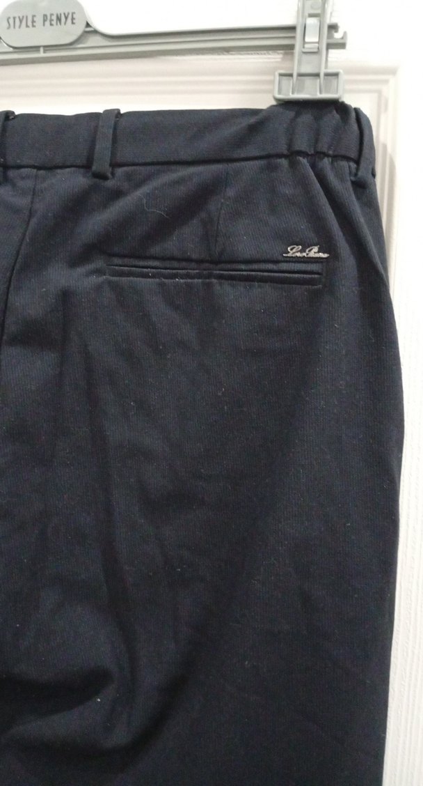 Siyah Keten Midi erkek Pantolon - Görsel 5