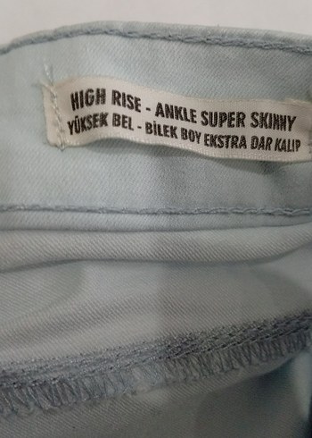 Bej Kadın Denim Pantolon Normal Boy dar paça - Görsel 8