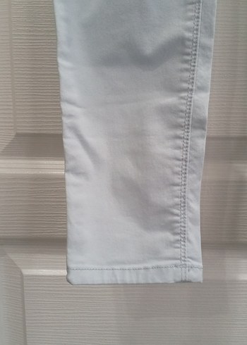 Bej Kadın Denim Pantolon Normal Boy dar paça - Görsel 3