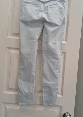 Bej Kadın Denim Pantolon Normal Boy dar paça - Görsel 4