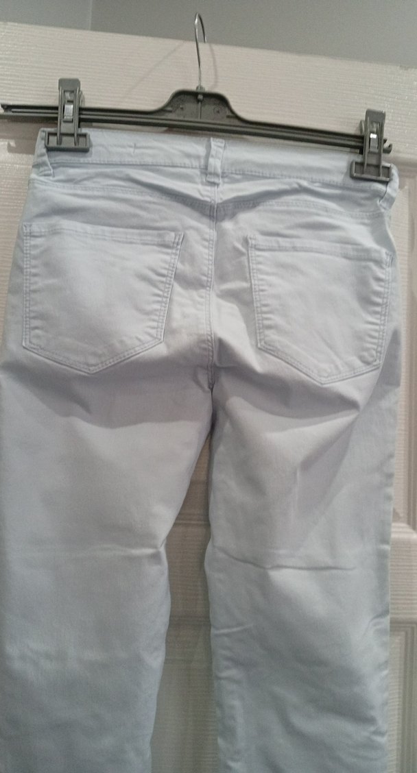 Bej Kadın Denim Pantolon Normal Boy dar paça - Görsel 5