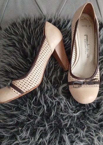 Bej Kadın Klasik Dolgu Topuk Ayakkabı - Görsel 2