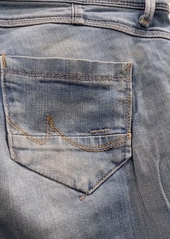 Düğmeli Gri Tonlu Kadın Denim Pantolon - Görsel 7