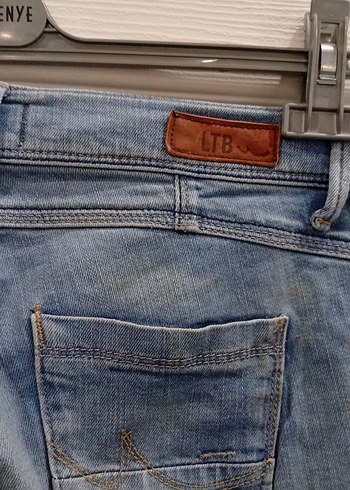 Düğmeli Gri Tonlu Kadın Denim Pantolon - Görsel 6