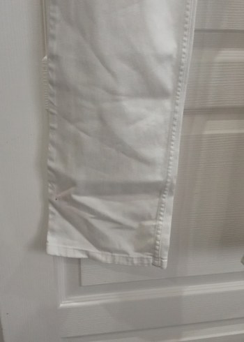 Erkek Beyaz Regular Fit Pamuk Pantolon - Görsel 3