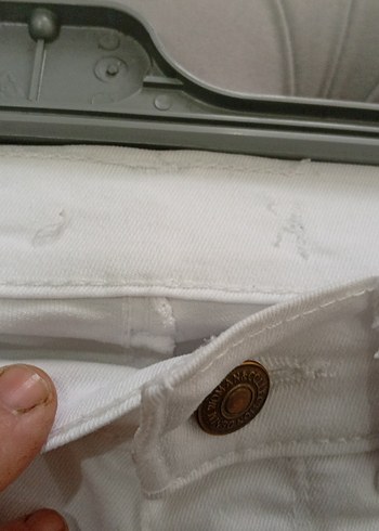 Beyaz Kadın Midi İspanyol Paça Pantolon - Görsel 8