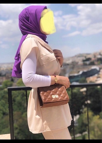 Diğer Kahverengi Kemerli Kolsuz Midi Takım