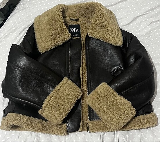 Zara woman koleksiyonu deri biker ceket