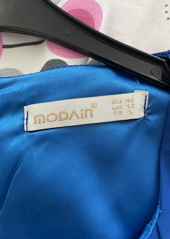 Mavi Pilili Kolsuz elbise - Görsel 5