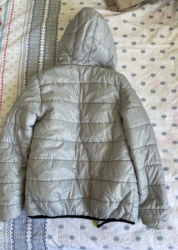 Gri Kapüşonlu erkek çocuk Kışlık Mont - Görsel 2