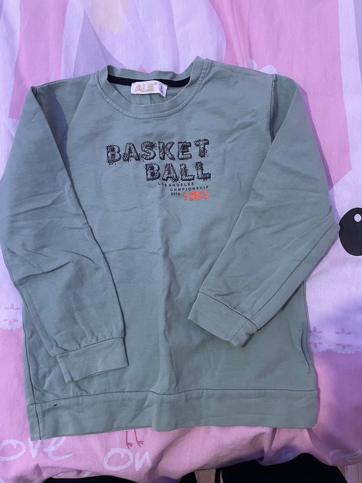 Gri Erkek Çocuk Uzun Kollu Baskılı Sweatshirt - Görsel 4