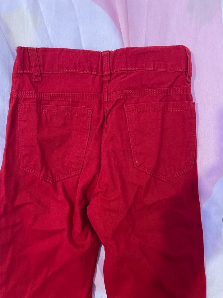 Kemerli erkek çocuk Kırmızı pantolon - Görsel 3