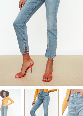 Düğmeli Regular Fit Kadın Denim Pantolon - Görsel 2