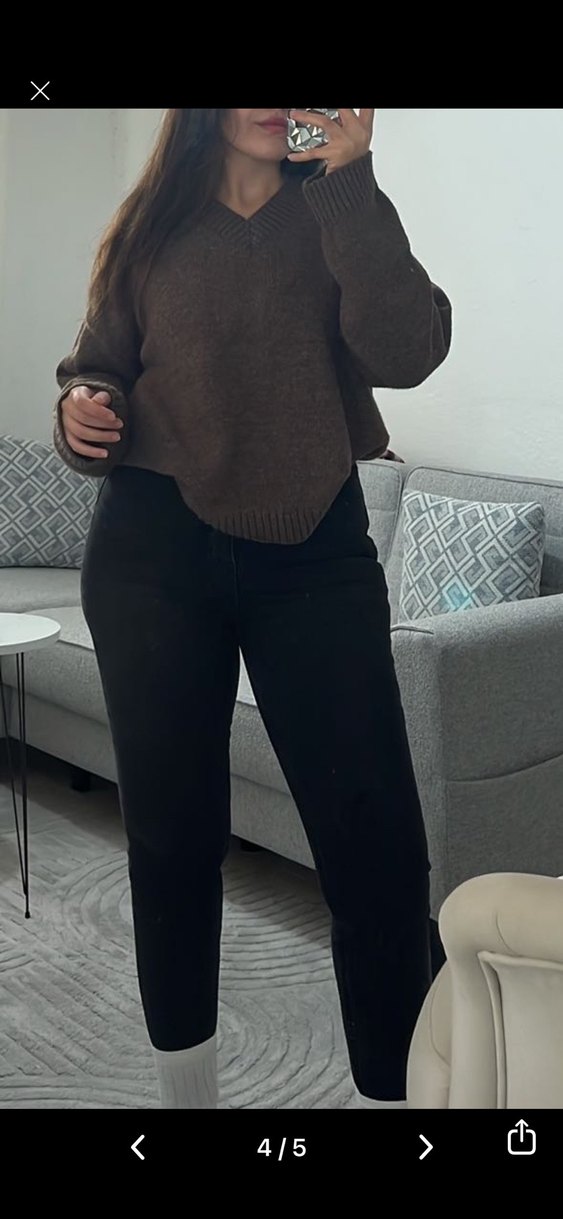 Siyah Kadın Dar Kesim Midi Jean - Görsel 5