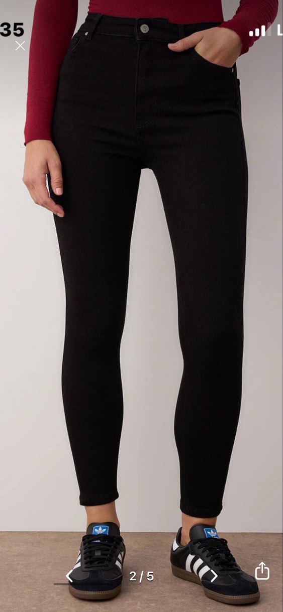 Siyah Kadın Dar Kesim Midi Jean - Görsel 4