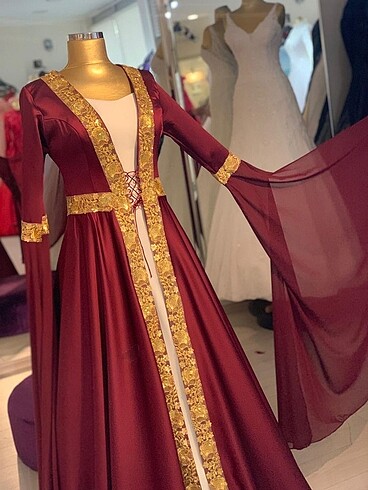 s Beden bordo Renk Kaftan