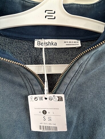 s Beden Bershka mavi kot desenli sweat