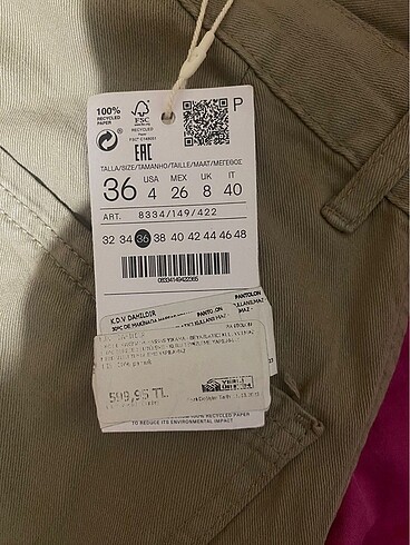 36 Beden Stradivarius Kargo