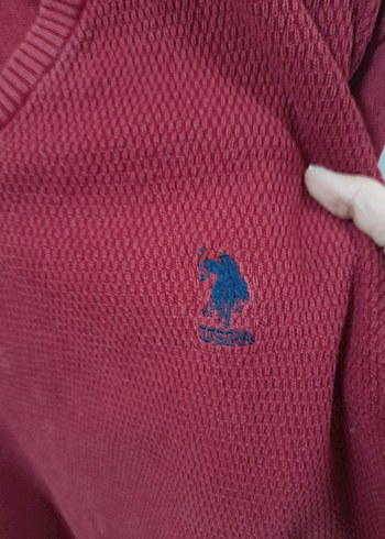 Bordo V Yaka Erkek Örgü Kazak - Görsel 5