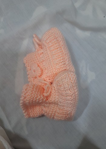22 Beden pembe Renk Pembe Örgü Kız Bebek Patik