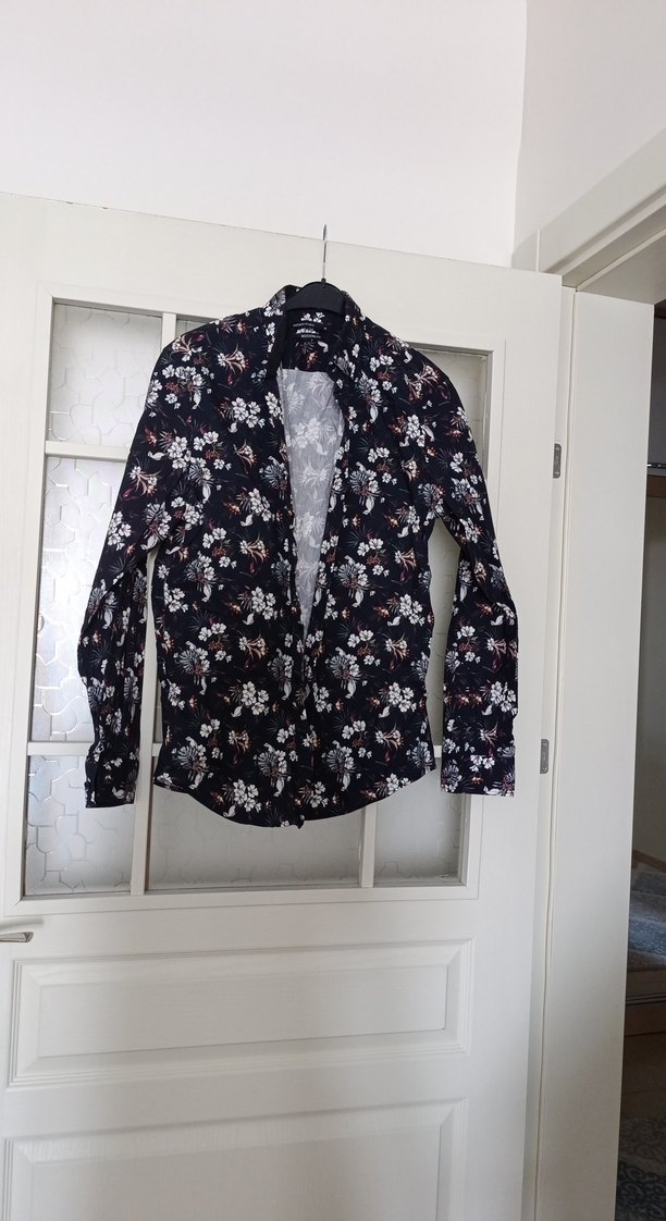 Erkek Gri Desenli Uzun Kollu Gömlek - Görsel 2