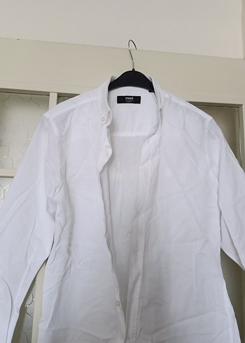 Düğmeli Beyaz Erkek Gömlek - Görsel 2