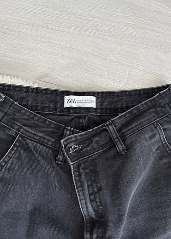 36 Beden Siyah Wide Leg Kot Pantolon
