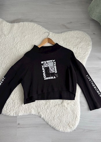 Baskılı Crop Bluz