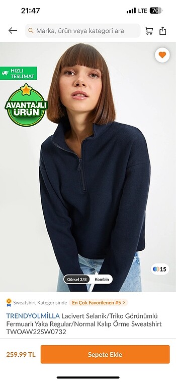 Trendyol & Milla Fermuarlı Sweatshirt