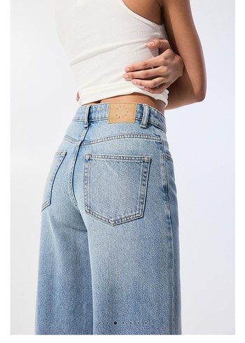 Yüksek Bel Geniş Paça Jean - Görsel 2