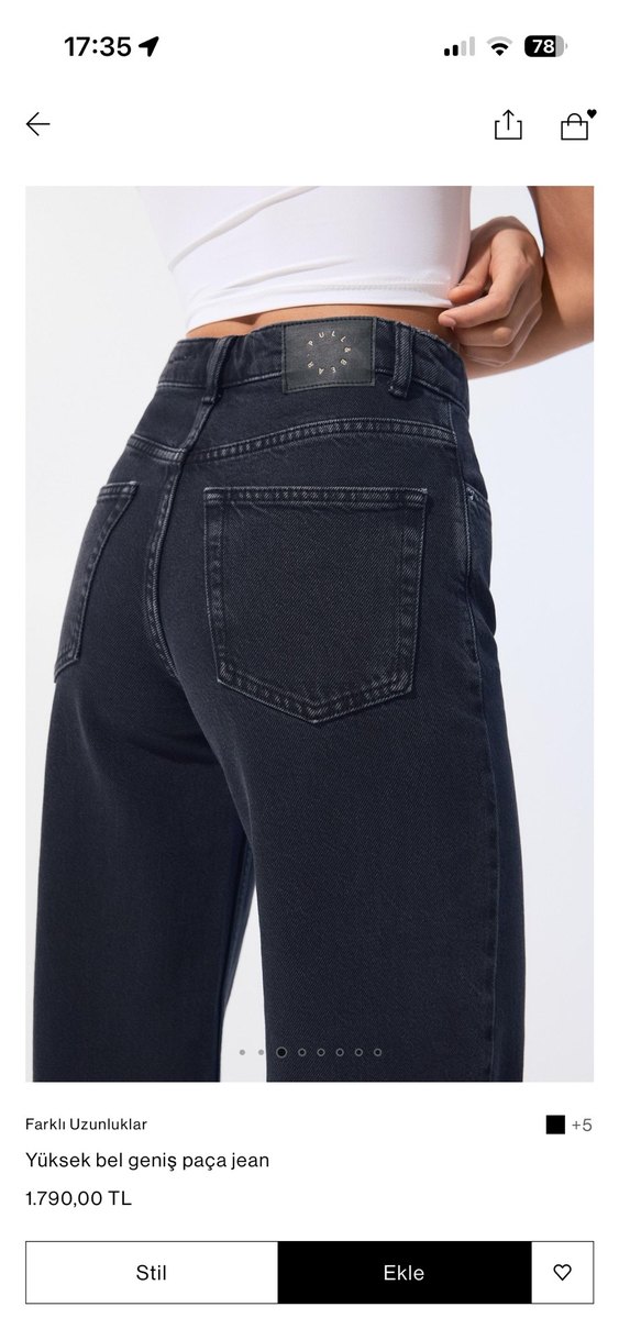 Yüksek Bel Geniş Paça Pantolon - Görsel 2