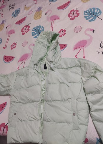 LC Waikiki Yeşil Kapüşonlu Fermuarlı Kadın Mont