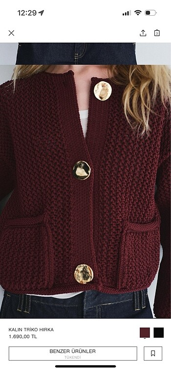 Zara ZARA BORDO ÖRME HIRKA